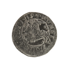 Lithuanian half-grosz, Sigismund I the Old (king of Poland; 1506–1548). Polish coin of the