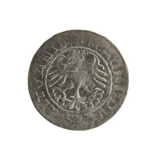 Lithuanian half-grosz, Sigismund I the Old (king of Poland; 1506–1548). Silver coin (half-grosz),
