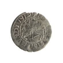 Lithuanian half-grosz, Sigismund I the Old (king of Poland; ruled 1506–1548). Obverse: Pursuer