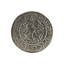 Lithuanian half-grosz, Sigismund I the Old (king of Poland; 1506–1548). Silver coin dated 1519.
