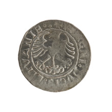 Lithuanian half-grosz, Sigismund I the Old (king of Poland; 1506–1548). Silver coin (half-grosz),