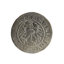 Lithuanian half-grosz, Sigismund I the Old (king of Poland; 1506–1548). Silver coin, dated 1519.