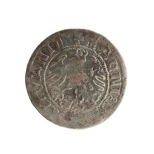 Lithuanian half-grosz, Sigismund I the Old (king of Poland; 1506–1548). Polish coin (Jagiellon