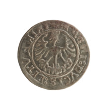 Lithuanian half-grosz, Sigismund I the Old (king of Poland; 1506–1548). Polish coin of the