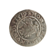 Lithuanian half-grosz, Sigismund I the Old (king of Poland; 1506–1548). Coin (1519). Obverse: