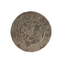 Lithuanian half-grosz, Sigismund I the Old (King of Poland; 1506–1548). Silver coin (1506–1548,