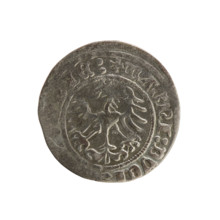 Lithuanian half-grosz, Sigismund I the Old (King of Poland; 1506–1548). Copper coin (half-grosz),