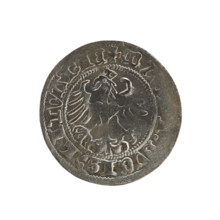 Lithuanian half-grosz, Sigismund I the Old (king of Poland; 1506–1548). Silver coin (half-grosz),