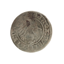 Lithuanian half-grosz, Sigismund I the Old (King of Poland; 1506–1548). Polish coin of the