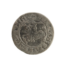 Lithuanian half-grosz, Sigismund I the Old (King of Poland; 1506–1548). Silver coin (half-grosz),