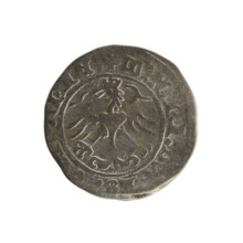Lithuanian half-grosz, Sigismund I the Old (king of Poland; 1506–1548). Polish coin of the