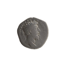 Denarius, Marcus Aurelius (121–180; Roman emperor 161–180), issuer; obverse: head of Marcus