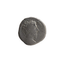 Denarius, Marcus Aurelius (121–180; Roman emperor 161–180), issuer; obverse: head of Marcus