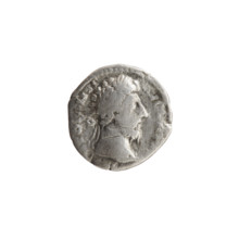 Denarius, Marcus Aurelius (121–180; Roman emperor 161–180), issuer. Obverse: Head of Marcus