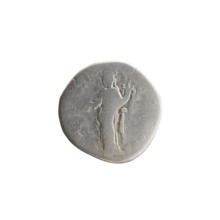 Denarius of Marcus Aurelius (121–180; Roman emperor 161–180). Obverse: Head of Marcus Aurelius with