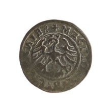 Lithuanian half-grosz, Sigismund I the Old (King of Poland; 1506–1548). Polish coin (Jagiellon