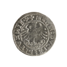 Lithuanian half-grosz (1520), Sigismund I the Old (King of Poland, 1506–1548). Silver coin from the