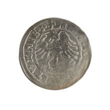 Lithuanian half-grosz, Sigismund I the Old (king of Poland; 1506–1548). Silver coin (half-grosz),