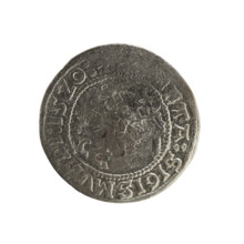 Lithuanian half-grosz, Sigismund I the Old (King of Poland; 1506–1548). Obverse: Pogon (Lithuanian