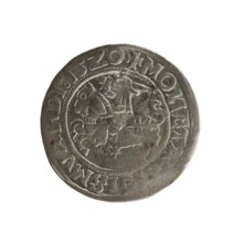 Lithuanian half-grosz, Sigismund I the Old (king of Poland; 1506–1548). Obverse: Pogon (Lithuanian