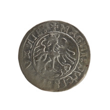 Lithuanian half-grosz, Sigismund I the Old (king of Poland; 1506–1548). Silver coin (half-grosz),