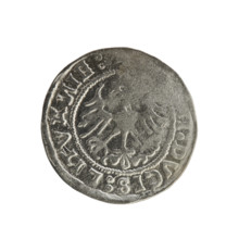 Lithuanian half-grosz, Sigismund I the Old (king of Poland, 1506–1548); Polish coin (c. 1520).