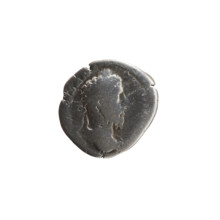 Denarius of Marcus Aurelius (reigned 161–180). Obverse: head of Marcus Aurelius with laurel wreath