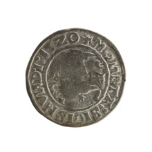 Lithuanian half-grosz, Sigismund I the Old (king of Poland, 1506–1548). Silver coin (half-grosz),