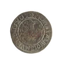 Lithuanian half-grosz, Sigismund I the Old (king of Poland; 1506–1548). R8 (rarity). Polish coin of