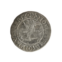 Lithuanian half-grosz (1520) of Sigismund I the Old (king of Poland, 1506–1548). Obverse: Pogon