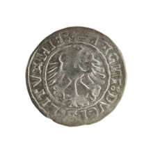 Lithuanian half-grosz (1520) of Sigismund I the Old (King of Poland, 1506–1548). Obverse: Pogon