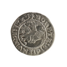Lithuanian half-grosz, Sigismund I the Old (king of Poland; 1506–1548). Silver coin (half-grosz),
