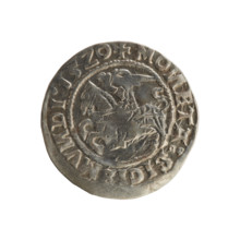 Lithuanian half-grosz of Sigismund I the Old (reigned 1506–1548). Obverse: Pogon (Lithuanian