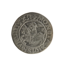 Lithuanian half-grosz, Sigismund I the Old (king of Poland; 1506–1548), 1521. Silver coin