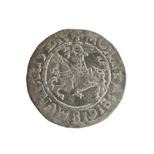 Lithuanian half-grosz, Sigismund I the Old (king of Poland; 1506–1548). Silver coin (half-grosz),