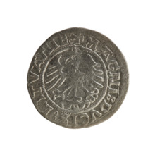 Lithuanian half-grosz, Sigismund I the Old (king of Poland; 1506–1548); Polish coin, Jagiellon