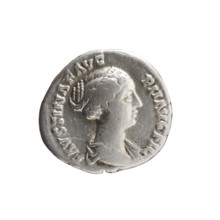 Denarius, Faustina the Younger (ca. 130–176; Roman empress 161–176), draped bust of Faustina II