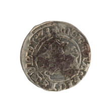 Lithuanian half-grosz, Sigismund I the Old (King of Poland; 1506–1548). Obverse: Pogon (coat of