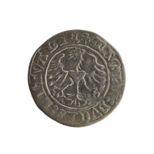 Lithuanian half-grosz, Sigismund I the Old (king of Poland; 1506–1548). R8 (rarity). Polish coin of