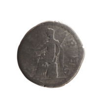 Denarius of Faustina the Younger (ca. 130–176; Roman empress 161–176) issued under Marcus Aurelius