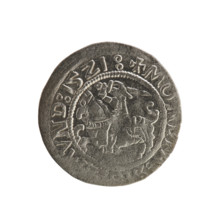 Lithuanian half-grosz, Sigismund I the Old (king of Poland; 1506–1548). Silver coin (half-grosz),