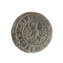 Lithuanian half-grosz, Sigismund I the Old (king of Poland; 1506–1548). Polish coin of the
