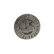 Lithuanian half-grosz, Sigismund I the Old (King of Poland; reign 1506–1548). Obverse: Pogon