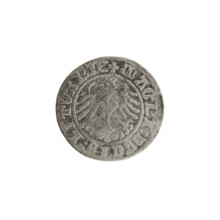 Lithuanian half-grosz, Sigismund I the Old (King of Poland; 1506–1548). Obverse: Pogon (Lithuanian