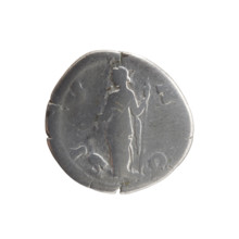 Denarius, ca. 161–176 CE. Bust of Faustina II in drapery facing right, inscription 'FAVSTINA