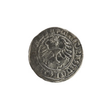 Lithuanian half-grosz, Sigismund I the Old (king of Poland; 1506–1548). Polish coin, R8 (rarity),