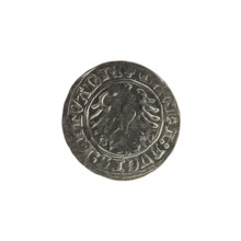 Lithuanian half-grosz, Sigismund I the Old (king of Poland; 1506–1548). Obverse: Pogon (Lithuanian