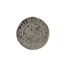 Lithuanian half-grosz, Sigismund I the Old (King of Poland; 1506–1548). Obverse: Pogon (mounted