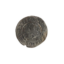 Lithuanian half-grosz, Sigismund I the Old (King of Poland; 1506–1548). Obverse: Pogon (Lithuanian