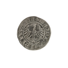 Lithuanian half-grosz, Sigismund I the Old (King of Poland; reign 1506–1548). Silver coin